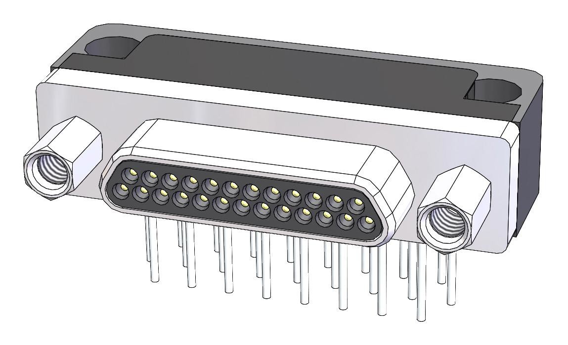 Amphenol Canada M83513/10-D03Nw Micro-D Sub Connector, R/a Plug, 25Pos, Th