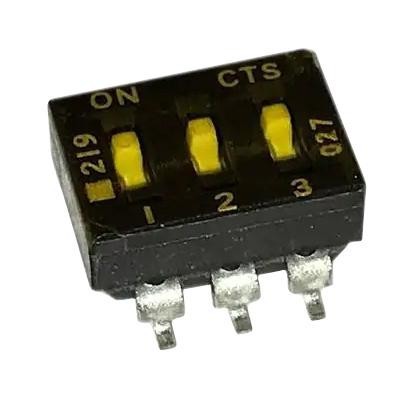 Cts 219-3Mst Dip Switch, 0.1A, 50Vdc, 3Pos, Smd