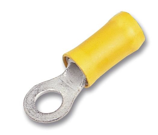 Amp Connectors / Te Connectivity 35108 Crimp Terminal, Ring, Pidg, M4, Yellow