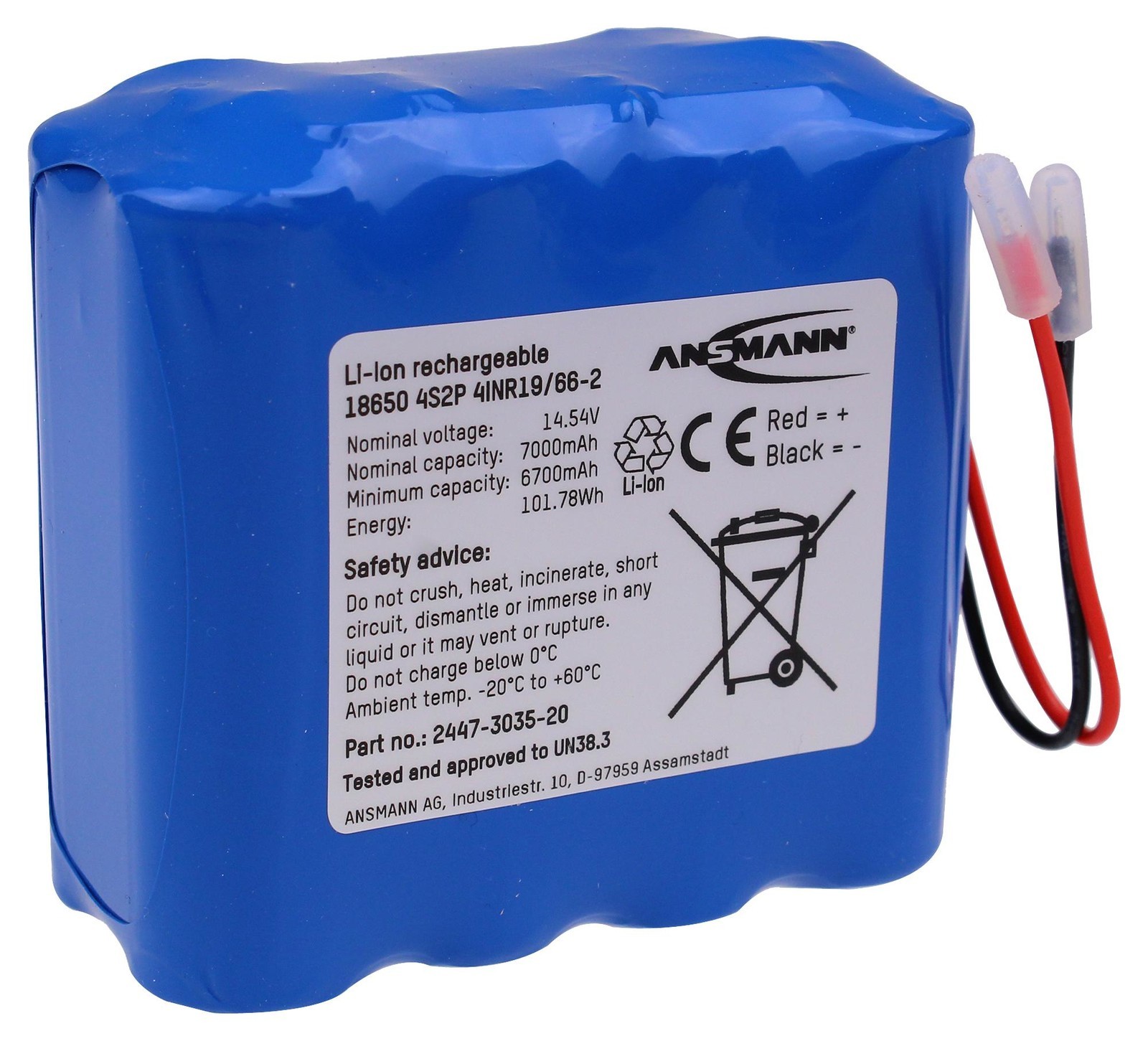 Ansmann 2447-3035-20 Battery,li-Ion,7Ah,14.54V