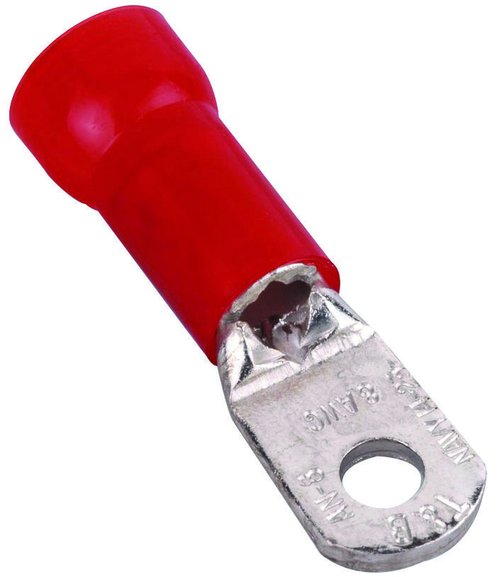 Abb Thomas & Betts Rd8-10 Terminal, Ring Tongue, #10, Crimp, Red