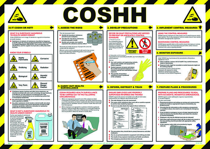 Safety First Aid Group A704 Poster, Coshh Guidance