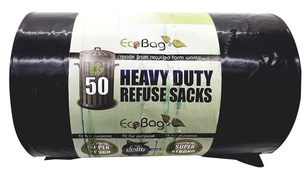 Ecobag Hb001 50 Heavy Duty Refuse Sacks - 50 Litres