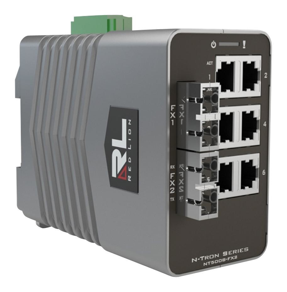 Red Lion Controls Nt-5008-Fx2-Sc15 Ethernet Switch, Vdc, 8 Port, 15Km