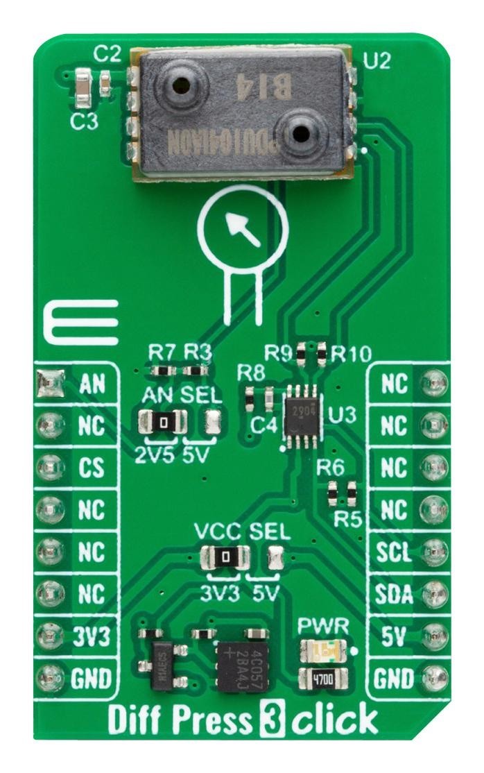 MikroElektronika Mikroe-5771 Diff Press 3 Click Add-On Board, 3.3/5V
