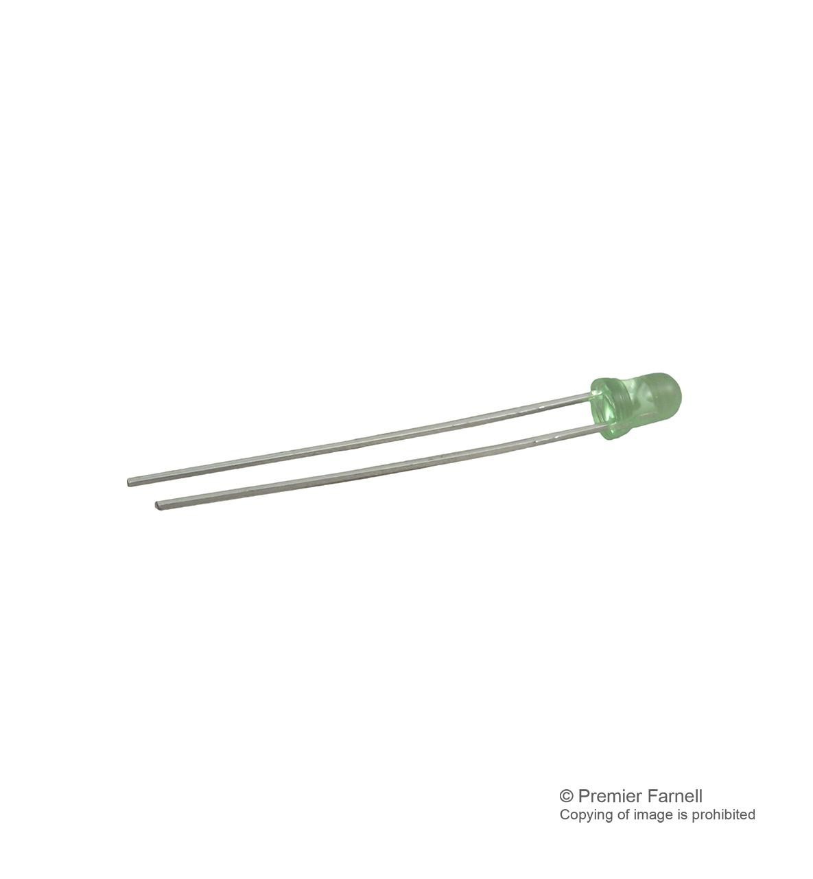 Broadcom Hlmp-Y502-F0000 Led, 3mm, Green, 40Mcd, 573Nm