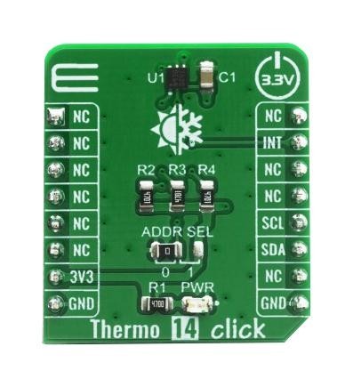 MikroElektronika Mikroe-4132 Click Board, Temp/humidity, I2C, 3.3V