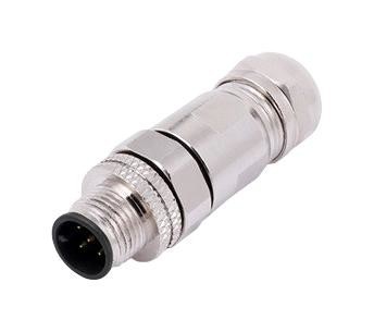 NorComp 858Fa04-103Rbu1 Sensor Connector, M12, Plug, 4Pos, Cable