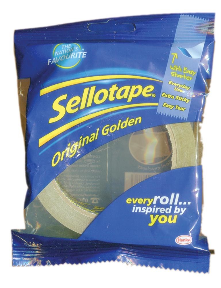 Sellotape H3949876 Tape, Original Golden, 18mm x 66M