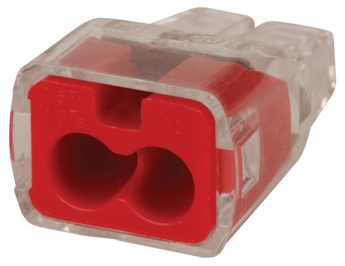 Ideal 30-1032-40 Push In Connectors, 2P, Red, 40Pk