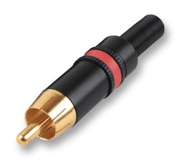 Neutrik Nys373-2 Connector, Rca, Plug, Phono, Red, 3.18mm