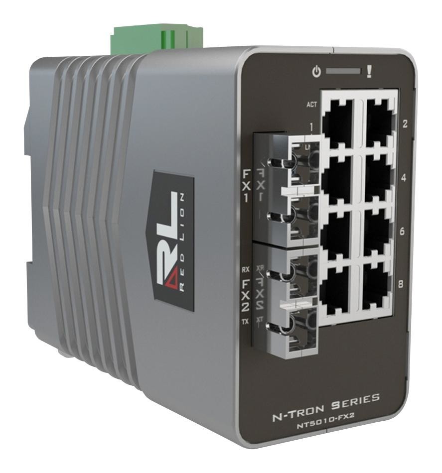 Red Lion Controls Nt-5010-Fx2-St15 Ethernet Switch, Vdc, 10 Port, 15Km