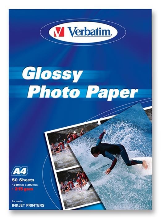 Verbatim 39004 Paper, A4, 215Gsm, Glossy, X50