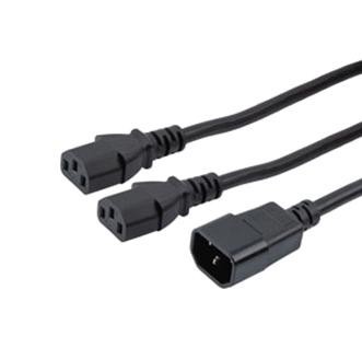 L-Com C14-C132-10-4F Split Pwr Cord, Iec C14-Iec C13, 10A, 4