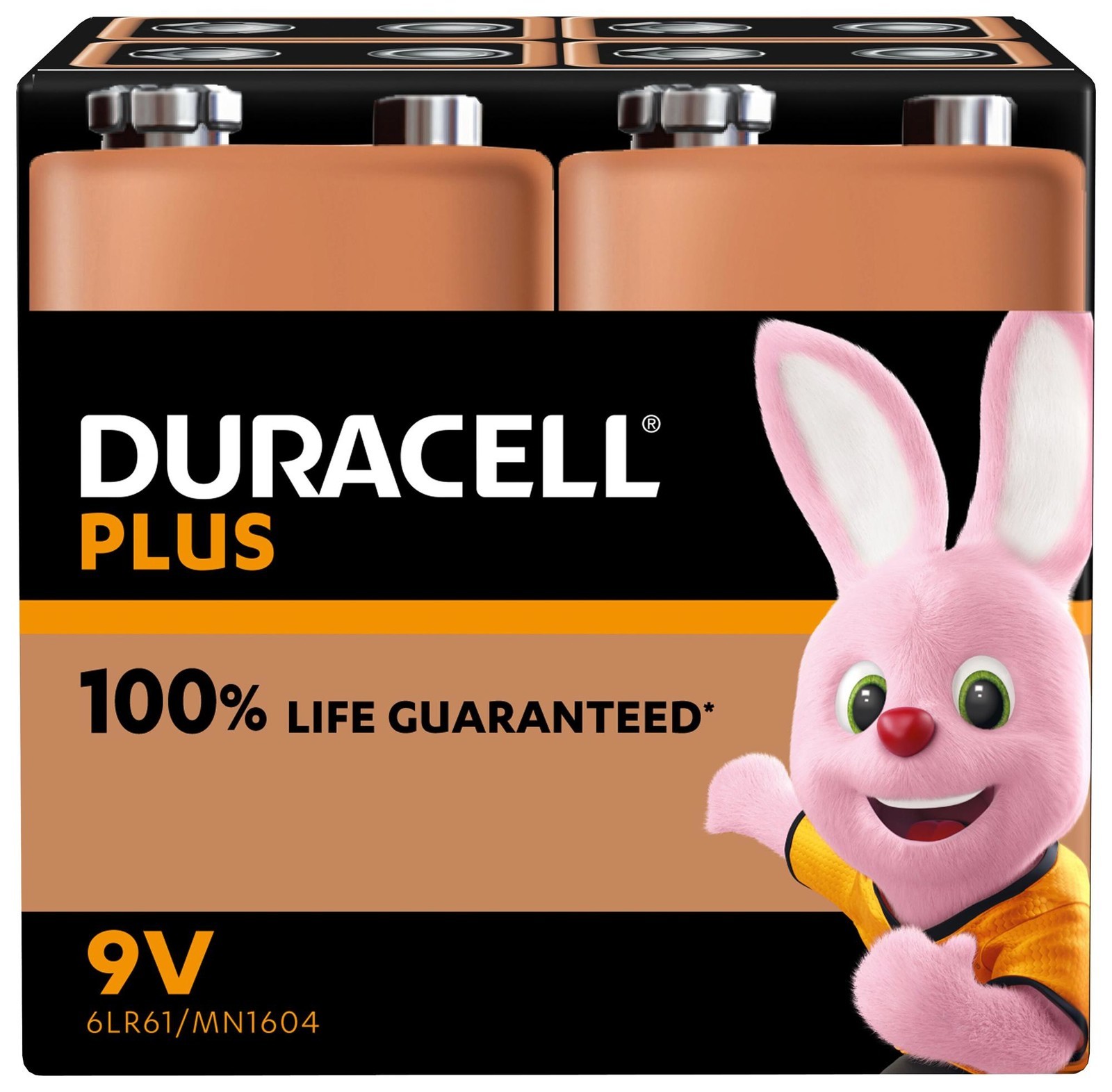 Duracell Mn1604 P4 +/pwr Battery, Alkaline, 9V, Pp3, Pk4
