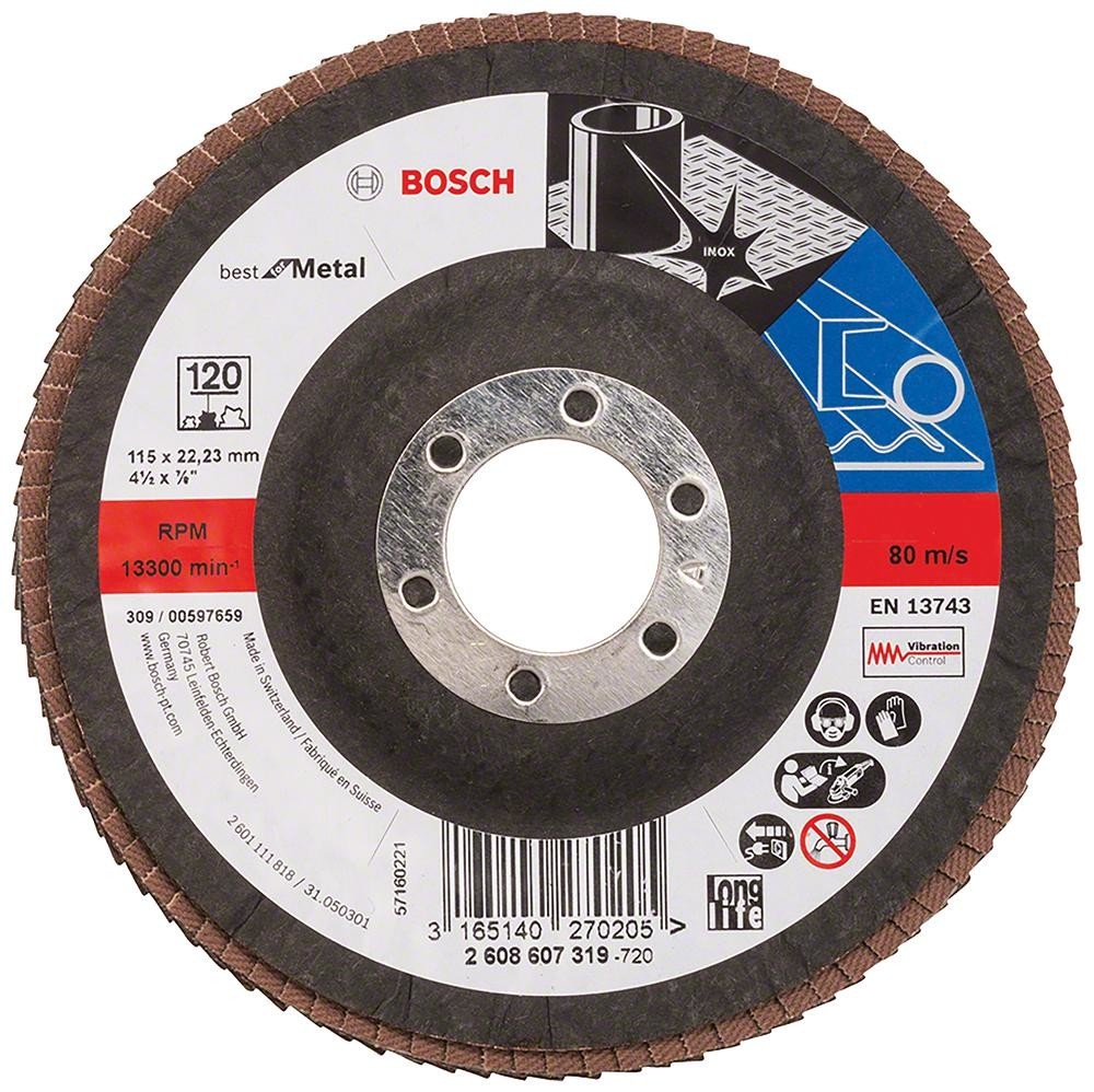 Bosch Professional (Blue) 2608607319 Flap Disc 115mm 120G