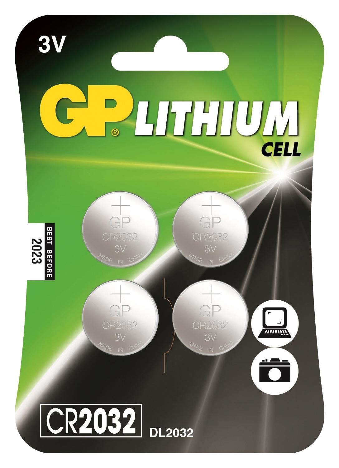 Gp Batteries Gppbl2032187 Battery, Lithium, 3V, 300Mah