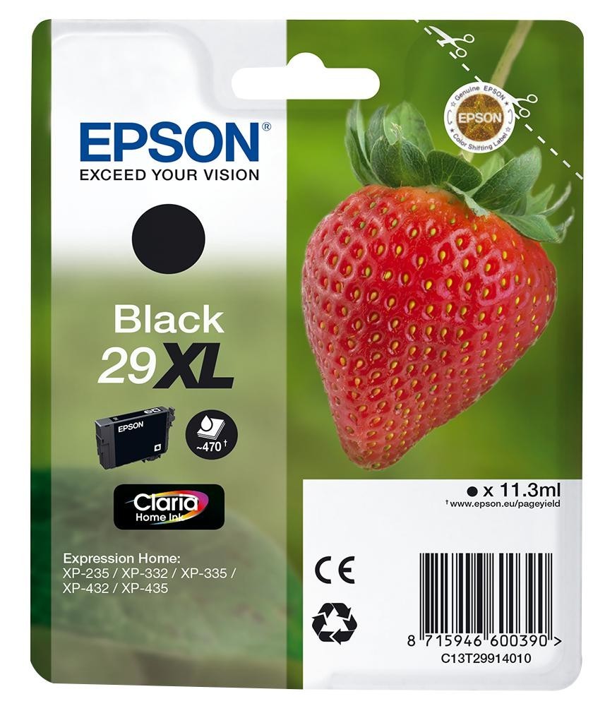Epson C13T29914010 Ink Cartridge, T2991, Black Xl, Epson