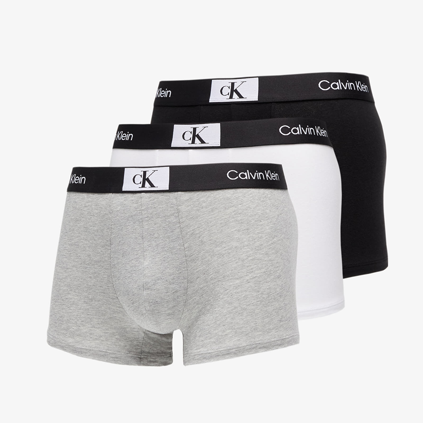 Calvin Klein '96 Cotton Stretch Trunks 3-Pack Black/ White/ Grey Heather