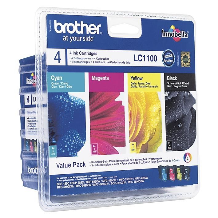 Brother Lc1100Valbp Ink Cart, Lc1100, 4 Colour Multipack