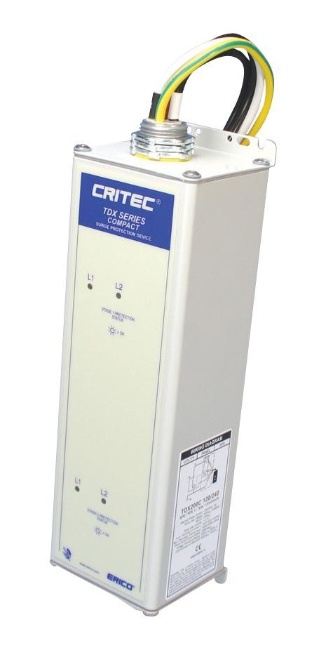 Nvent Erico Tdx200C120/208 Compact Tdx Panel Protector, 200 Ka, 120-208 V Un
