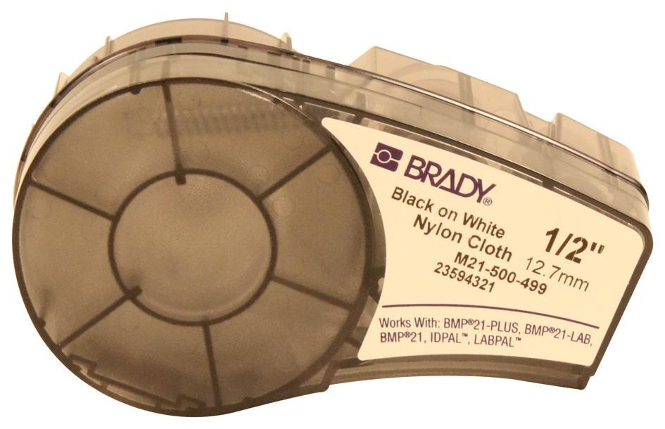 Brady M21-500-499. Label, Tape, 0.5Inx16Ft, Nylon Cloth, Black/white