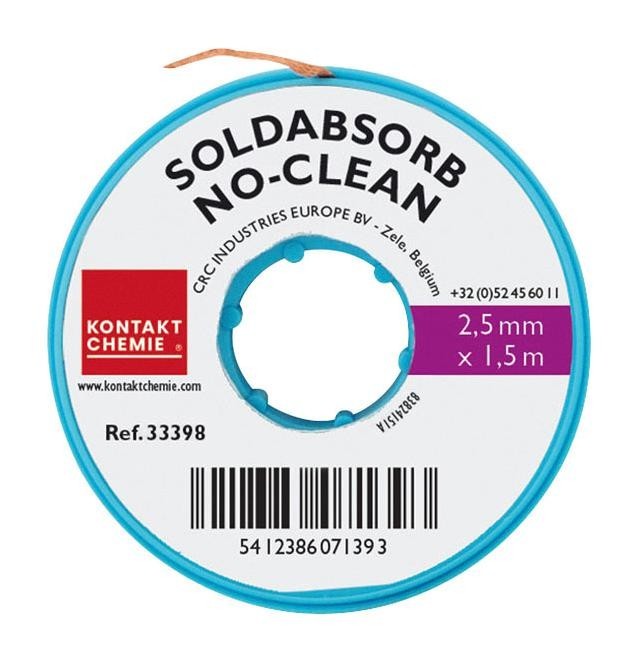 Kontakt Chemie Soldabsorb No Clean 1.5M , 2,5 mm Solder Absorbent, Strip, 1.5M, 2.5mm