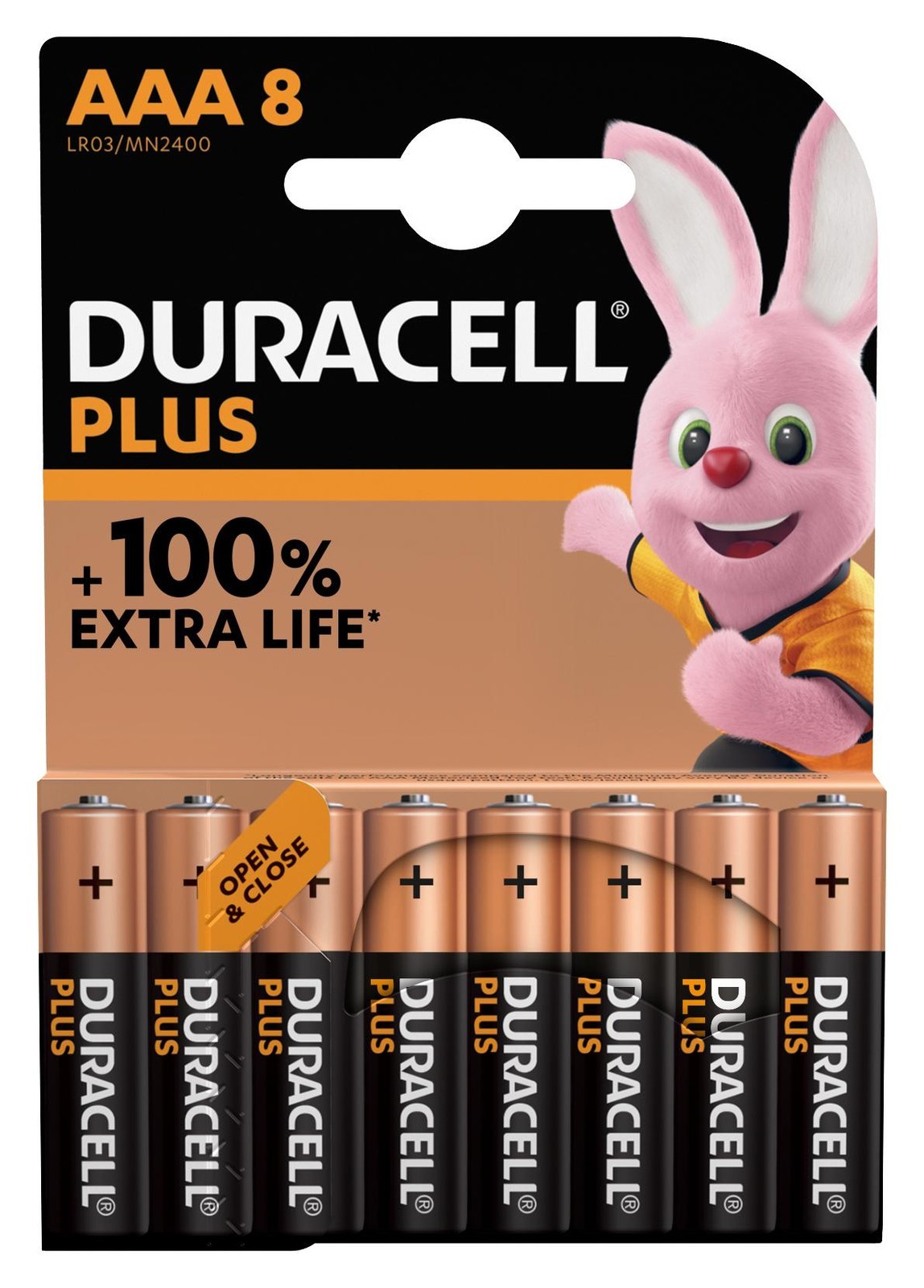 Duracell Mn2400 P8 +/pwr Battery, Alkaline, 1.5V, Aaa