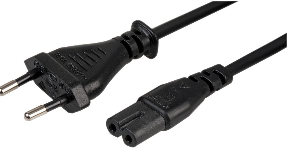 Pro Elec Pelb1176 Lead Euro Plug 2.5A To C7 Black 1M