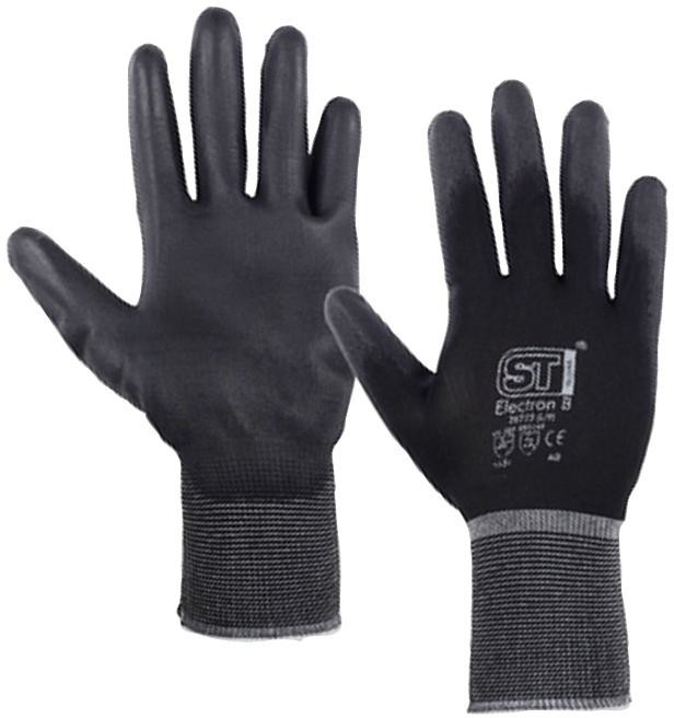 St 28773 Glove, Pu Coated, Nylon, Black, Large