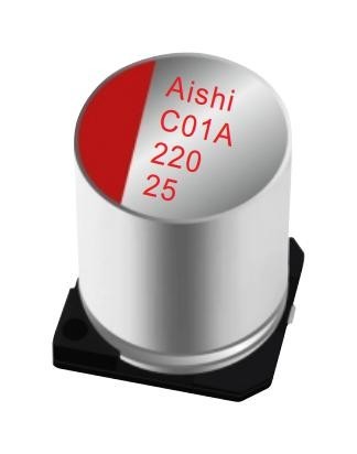 Aishi Hsa1Hm470Fare00Raxxx Capacitor, 47Uf, 50V, Alu Elec, Hybrid, Smd