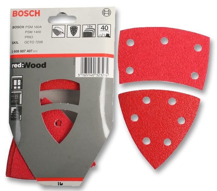Bosch Professional (Blue) 2608607407 Sanding Pad, 102X151mm, 40Grit, Pk10