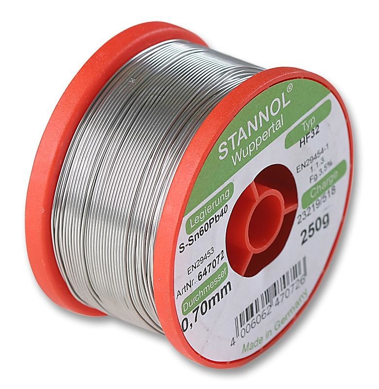 Stannol Hf32 3500 0,7mm 250G Solder Wire, 304Flux, 0.7mm, 250G