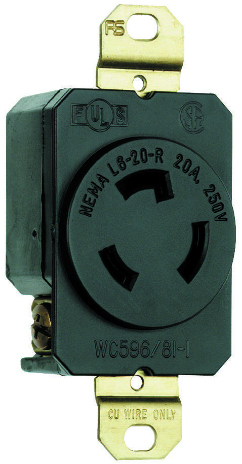 Legrand Pass & Seymour L620R Connector, Power Entry, Receptacle, 20A