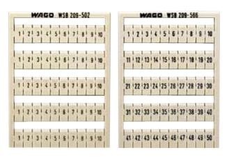 WAGO 209-503. Marker Card, Horiz, 11-20, Card Of 100