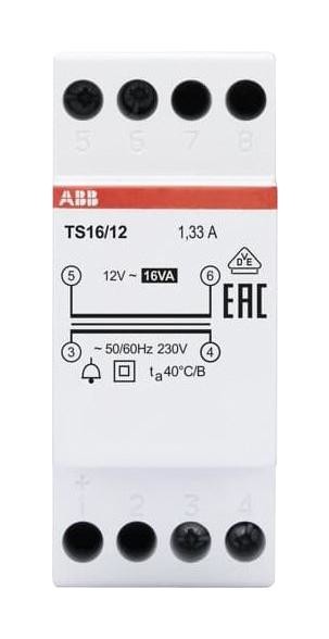 Abb Ts16/12 Bell Transformer, 12V, 1.33A, 16Va