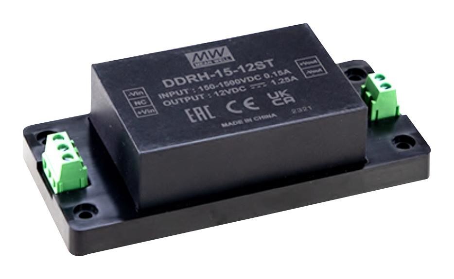MEAN WELL Ddrh-15-12St Dc-Dc Converter, 12V, 1.25A