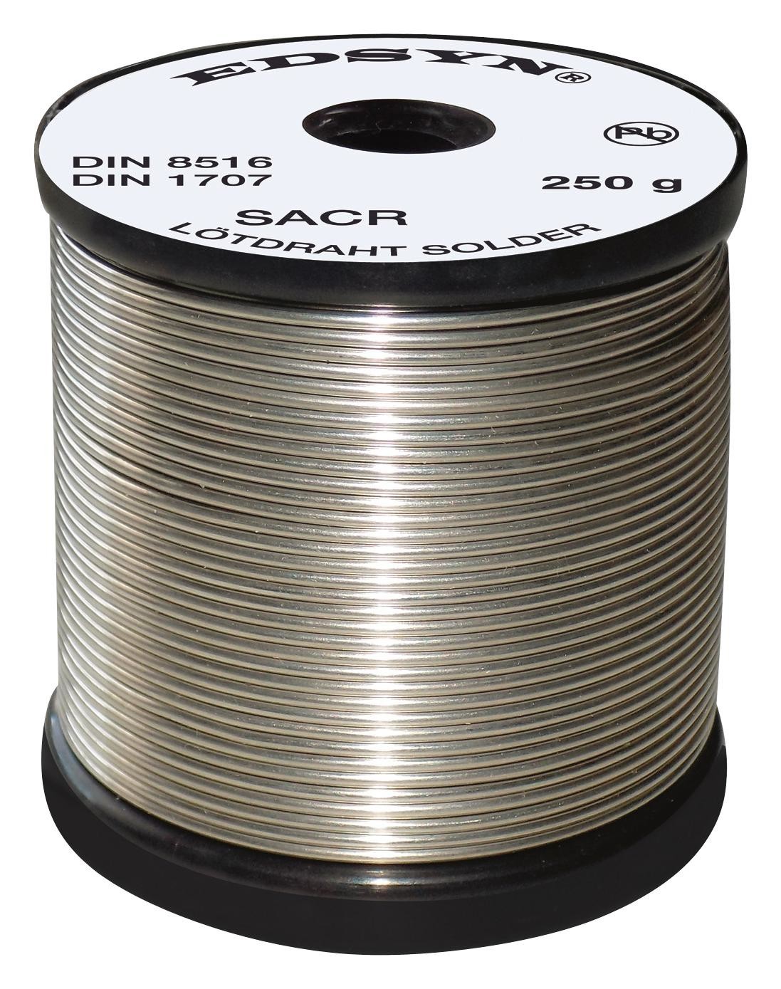 Edsyn Sacr15250 Solder Wire, Sn/ag/cu, 1.5mm, 250G