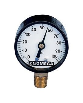 Omega Pgc-25L-30V/30 Pressure Gauges, 30Psi, 1/4