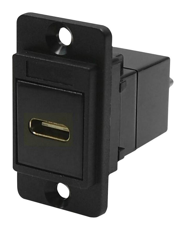 Cliff Electronic Components Cp30711Mb3 Usb Adapter, Type C Rcpt-Plug, Black, M3