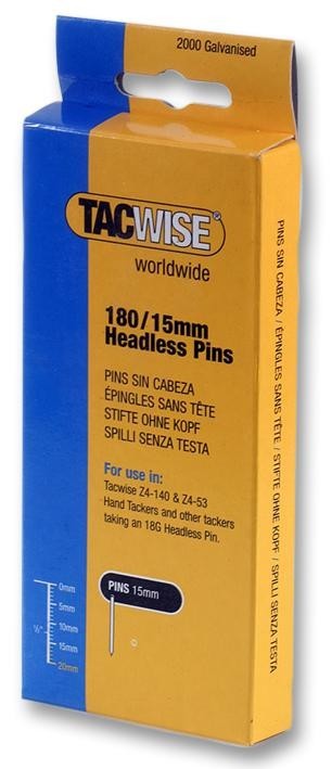 Tacwise Plc 0478 Pins, Headless, 180/15mm (Pk 2,000)