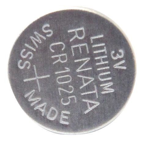 Renata Cr1025 Cell, Lithium, Button, 3V