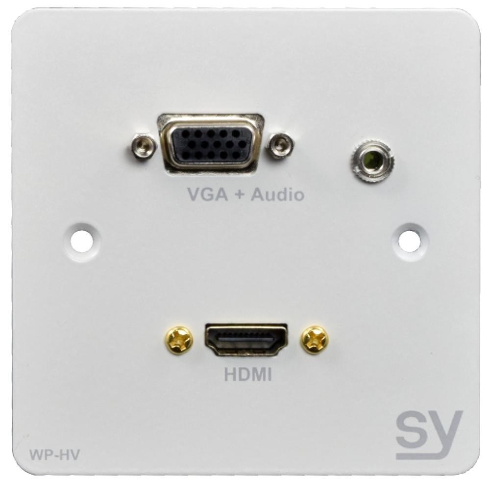 Sy Electronics Sy-Wp-Hv-Bw Wall Input Plate, Hdmi/vga, 1-Gang