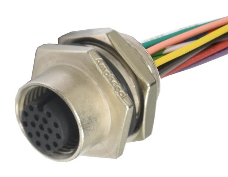 Amphenol LTW M12A-17Pffc-Sh8B20 Sensor Cord, M12 Rcpt-Free End, 7.87