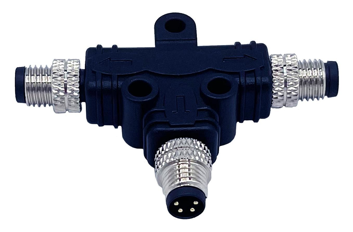 NorComp T54-B05-mmr001 T Splitter Connector, 5P M8 Plug-2X5P Plug