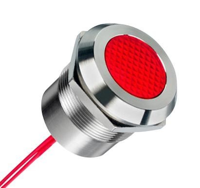 APEM Q25Y5Sxxr1Ae Panel Indicator, Red, 25mm, 24V