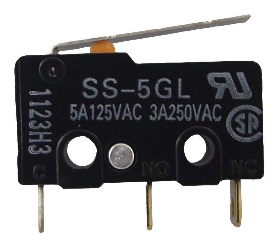 Omron Electronic Components Ss-5Gl-F-3 Microswitch, Spst, 5A, 125Vac, 50Gf