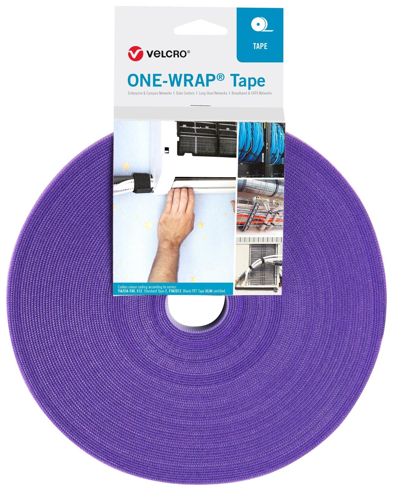 Velcro Vel-Ow64107 Tape, Pp, 10mm X 25M, Purple