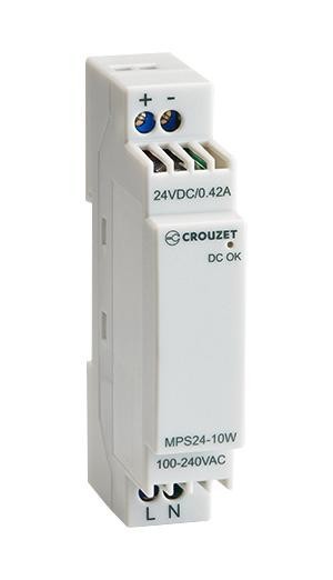 Crouzet 89451001 Power Supply, Ac-Dc, 24V, 0.4A