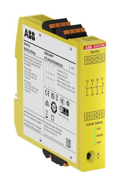 Abb 2Tla010050R0101 Safety Relay, 3Pst-No/spst-Nc, 5A, 24Vdc